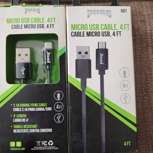 Black Micro USB Cable, 4FT